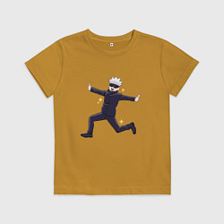 Футболка хлопковая детская Satoru Gojo, цвет: горчичный