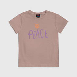 Футболка хлопковая детская My peace, цвет: пыльно-розовый