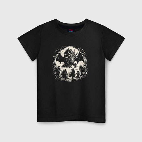 Детская футболка Герои в логове дракона / Черный – фото 1