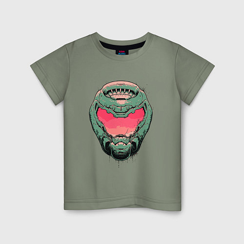 Детская футболка Pink Doomguy / Авокадо – фото 1