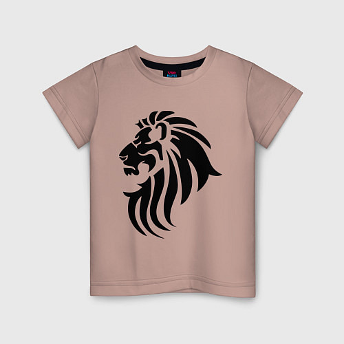 Детская футболка Лев тату / Пыльно-розовый – фото 1