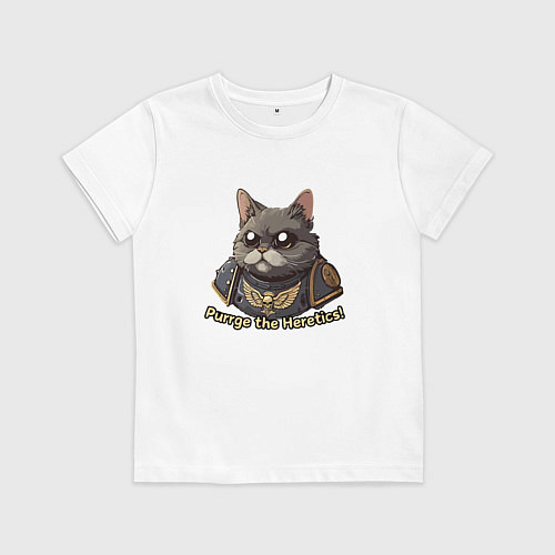 Детская футболка Котик еретик / Белый – фото 1