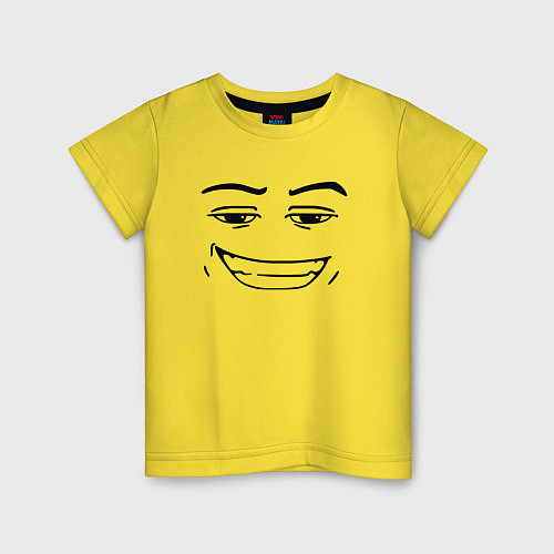 Детская футболка Роблокс лицо улыбка / Желтый – фото 1