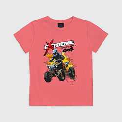 Футболка хлопковая детская Quad bike - off road, цвет: коралловый