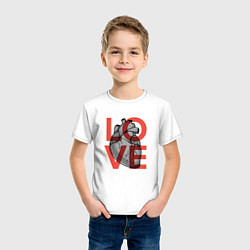 Футболка хлопковая детская Love с сердцем, цвет: белый — фото 2