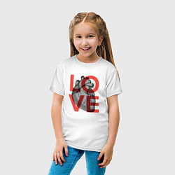 Футболка хлопковая детская Love с сердцем, цвет: белый — фото 2