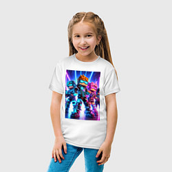 Футболка хлопковая детская Minecraft - characters ai art, цвет: белый — фото 2