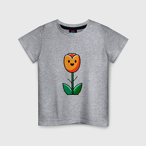 Детская футболка Веселый тюльпан / Меланж – фото 1