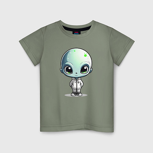 Детская футболка Милый инопланетянин с большими глазами / Авокадо – фото 1