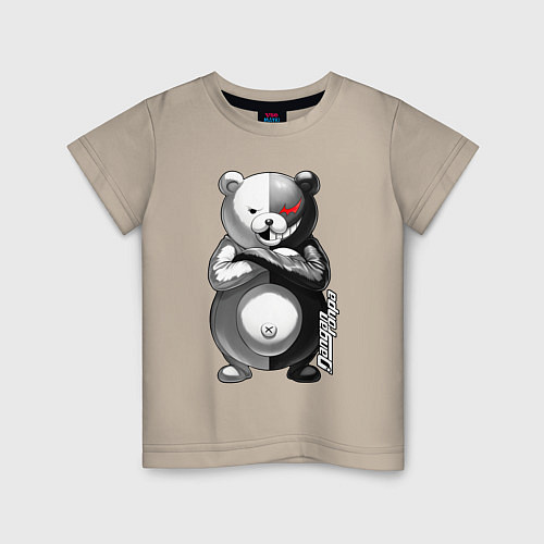 Детская футболка Монокума - Danganronpa / Миндальный – фото 1