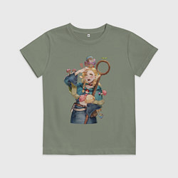 Футболка хлопковая детская Подземелье вкусностей - Марсиль, цвет: авокадо
