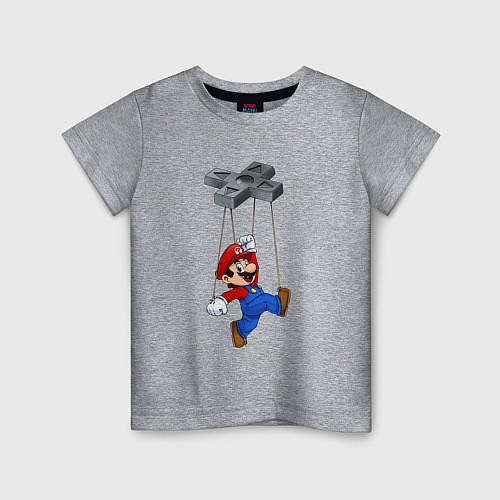 Детская футболка Марионетка Марио / Меланж – фото 1