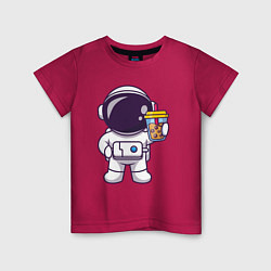 Футболка хлопковая детская Space drink, цвет: маджента