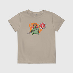 Футболка хлопковая детская Lethal Company: Hoarding Bug Stop, цвет: миндальный