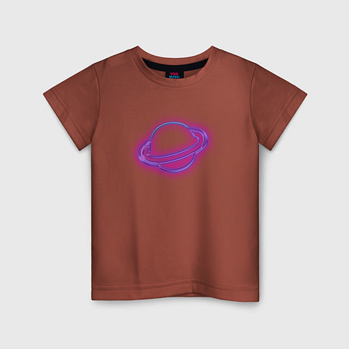 Детская футболка Сиреневая луна яркий неон / Кирпичный – фото 1