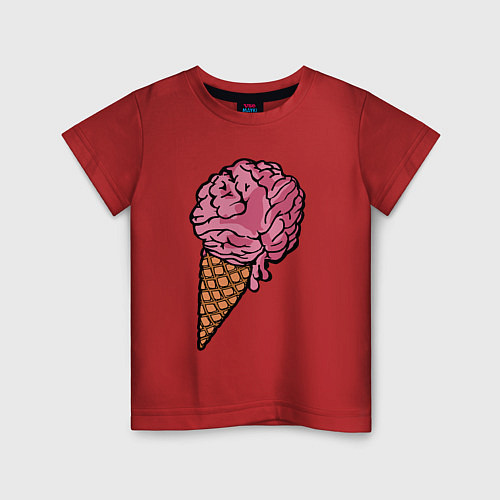 Детская футболка Brain ice cream / Красный – фото 1