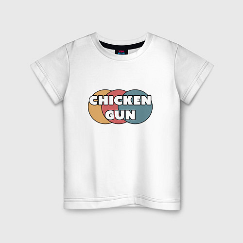 Детская футболка Chicken gun круги / Белый – фото 1