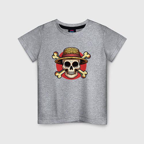 Детская футболка Ван Пис - лого / Меланж – фото 1