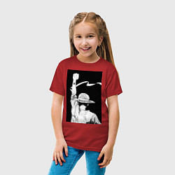 Футболка хлопковая детская Ван Пис Луффи Монки Д, цвет: красный — фото 2