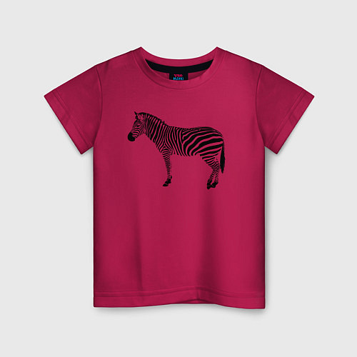 Детская футболка Зебра черные полоски / Маджента – фото 1