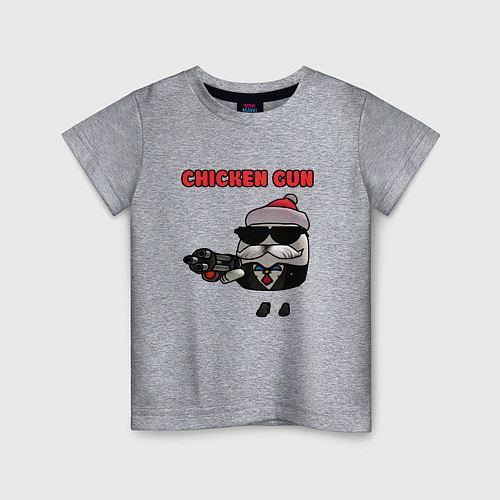 Детская футболка Chicken gun santa / Меланж – фото 1
