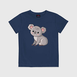 Футболка хлопковая детская Cute koala, цвет: тёмно-синий