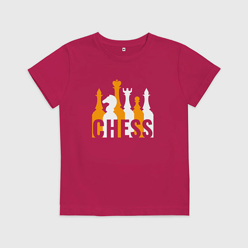 Детская футболка Фигуры шахматные / Маджента – фото 1