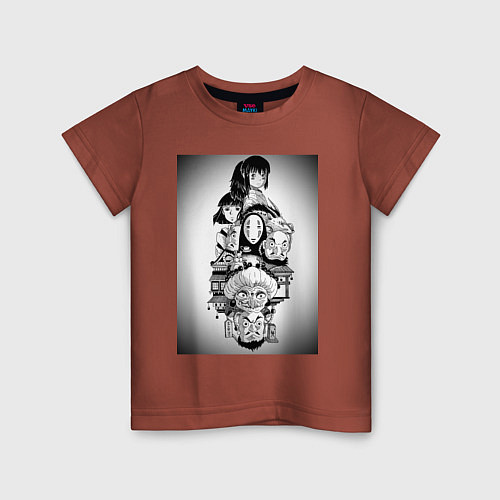 Детская футболка Унесённые призраками Тихиро Огино Хаку / Кирпичный – фото 1