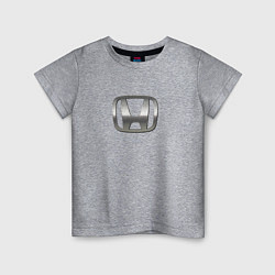 Футболка хлопковая детская Honda logo auto grey, цвет: меланж