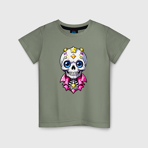 Детская футболка Скелет в розовой рубахе / Авокадо – фото 1