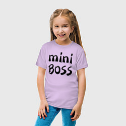 Футболка хлопковая детская Mini boss, цвет: лаванда — фото 2