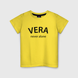 Футболка хлопковая детская Vera never alone - motto, цвет: желтый