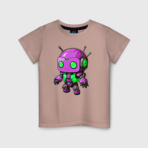 Детская футболка Фиолетовый робот инопланетянин / Пыльно-розовый – фото 1