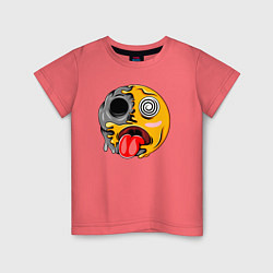 Футболка хлопковая детская Гипносмайл emoji, цвет: коралловый