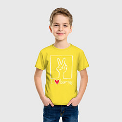 Футболка хлопковая детская I love bunny, цвет: желтый — фото 2