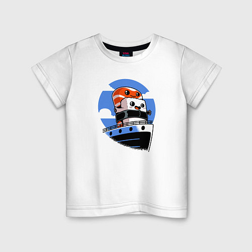 Детская футболка Вкусная суши-любовь на Титанике / Белый – фото 1