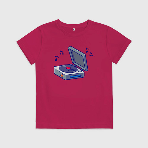 Детская футболка Виниловый проигрыватель / Маджента – фото 1