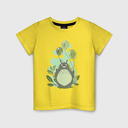 Футболка хлопковая детская Green Totoro, цвет: желтый