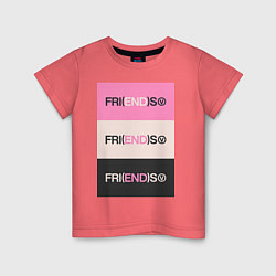 Футболка хлопковая детская V Fri END S - friends song, цвет: коралловый