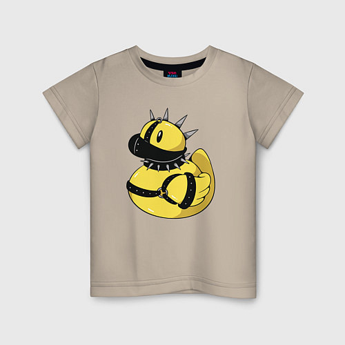 Детская футболка Резиновый утенок в стиле панк / Миндальный – фото 1