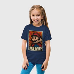 Футболка хлопковая детская Jump Mario, цвет: тёмно-синий — фото 2