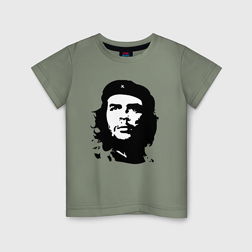Детская футболка Черно-белый силуэт Че Гевара / Авокадо – фото 1