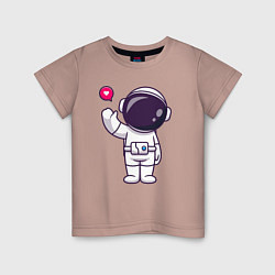 Футболка хлопковая детская Hello spaceman, цвет: пыльно-розовый