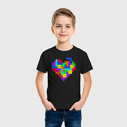 Футболка хлопковая детская Color tetris, цвет: черный — фото 2