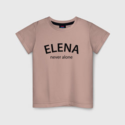 Футболка хлопковая детская Elena never alone - motto, цвет: пыльно-розовый