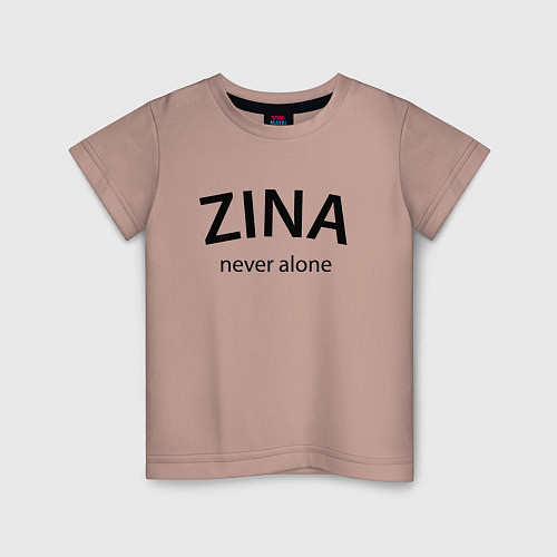 Детская футболка Zina never alone - motto / Пыльно-розовый – фото 1