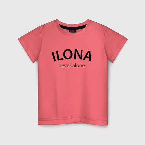 Детская футболка Ilona never alone - motto / Коралловый – фото 1