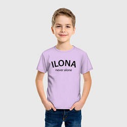 Футболка хлопковая детская Ilona never alone - motto, цвет: лаванда — фото 2