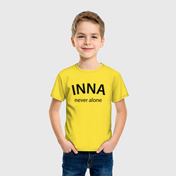 Футболка хлопковая детская Inna never alone - motto, цвет: желтый — фото 2