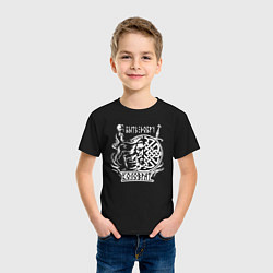 Футболка хлопковая детская Воин евпатий коловрат - быть добру, цвет: черный — фото 2